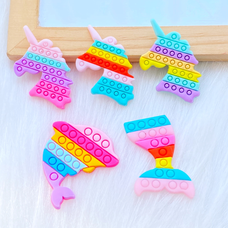 Embellishment Glue Craft - 20Pcs ใหม่น่ารัก Fishtail Unicorn Dolphin Rainbow