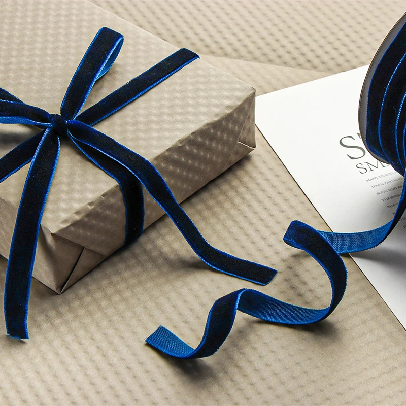 Velvet Ribbon Roll - ริบบิ้นกำมะหยี่ 50 หลา/ม้วน สำหรับตกแต่งดอกไม้ งานฝีมือ เครื่องประดับเสื้อผ้า