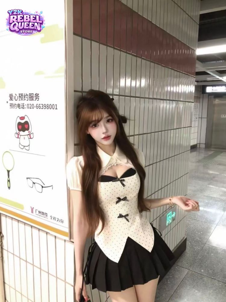 Elastic Lace Trim - ชุดเซ็ต 2 ชิ้น Coquette Sweet สำหรับผู้หญิง