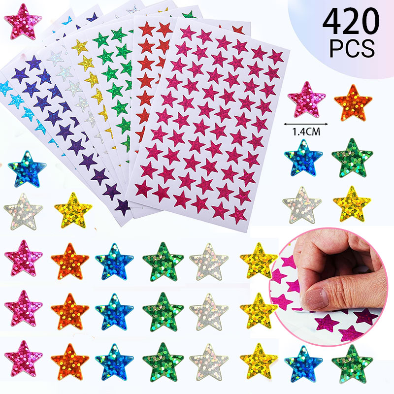 420 ชิ้นสติกเกอร์รูปดาวประกายโ - Glitter Vinyl Roll บทวิจารณ์และราคา