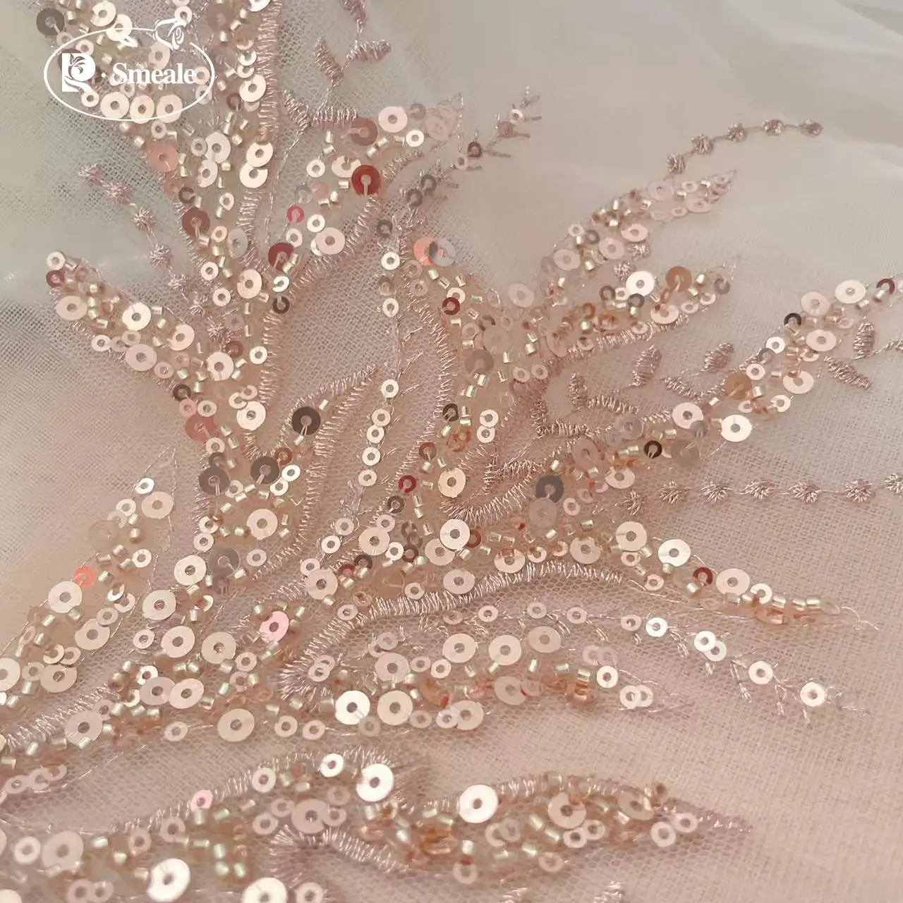 ลูกไม้ปักลายดอกไม้สีโรสโกลด์ปร - Applique Patch Flower บทวิจารณ์และราคา