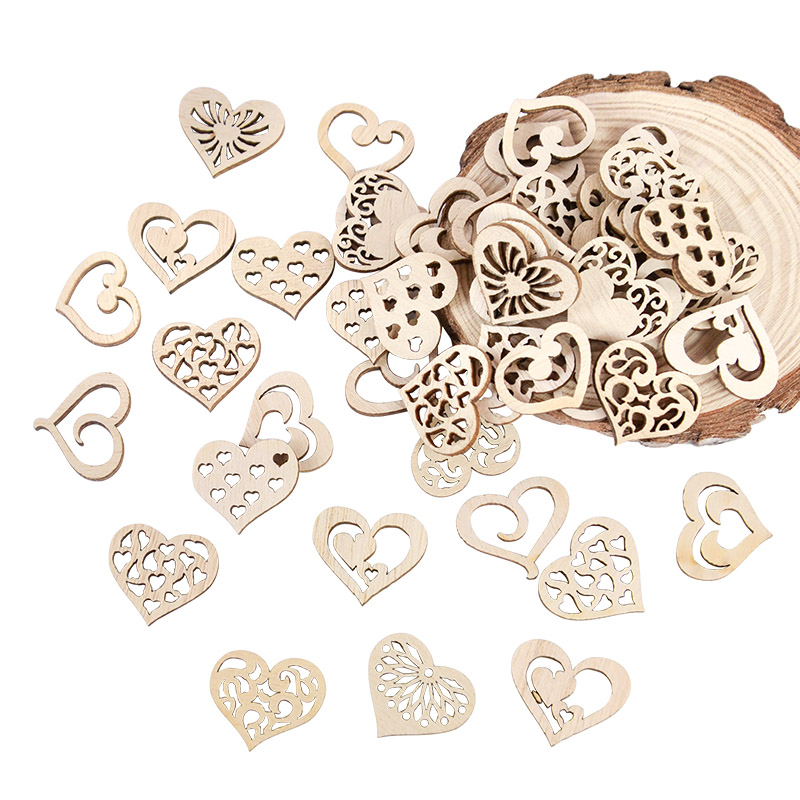 50/100pcs Hollowed รูปแบบหัวใจ - Embellishments For Scrapbooking บทวิจารณ์และราคา