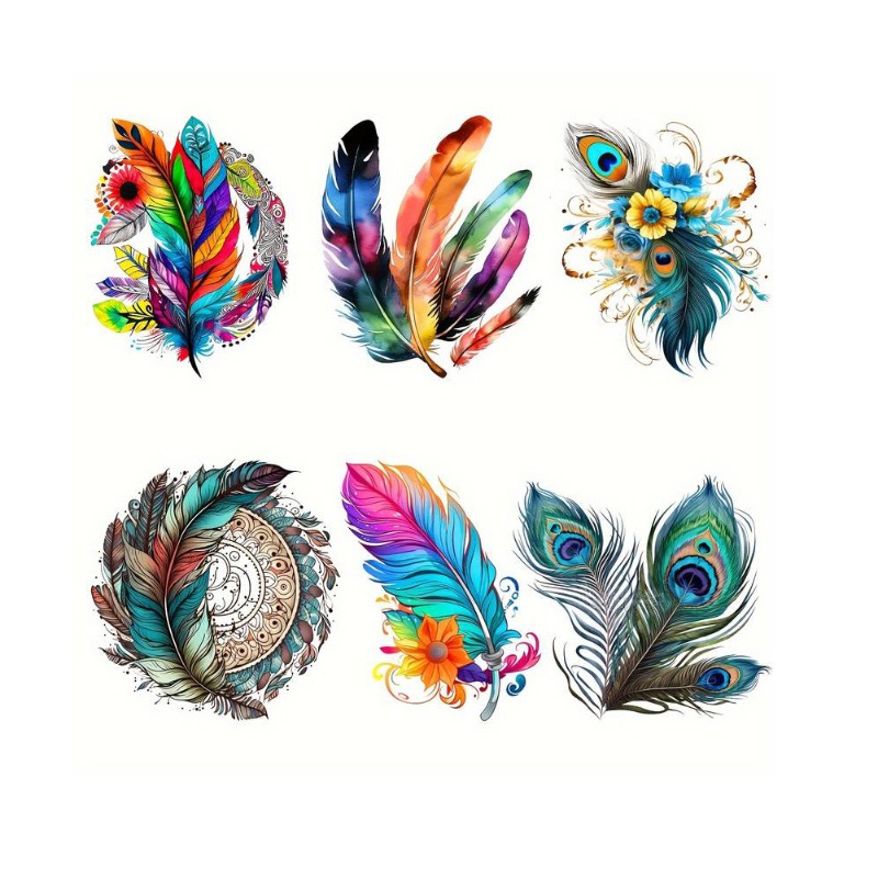 แผ่นปะลายขนนกหลากสีสไตล์โบฮีเม - Embroidery Craft บทวิจารณ์และราคา