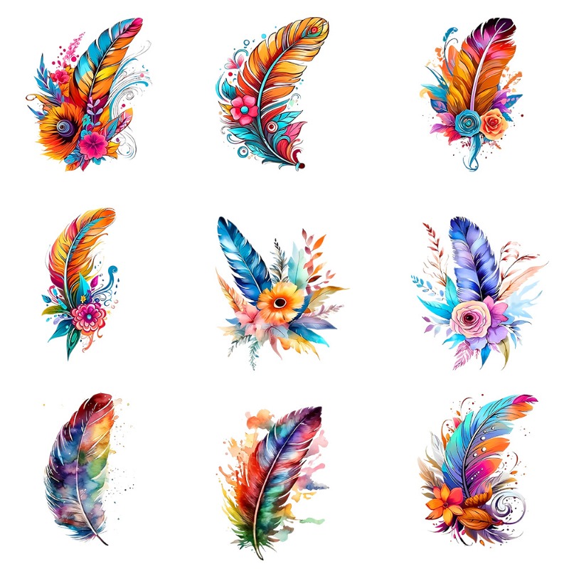แผ่นปะลายขนนกหลากสีสไตล์โบฮีเม - Embroidery Craft บทวิจารณ์และราคา