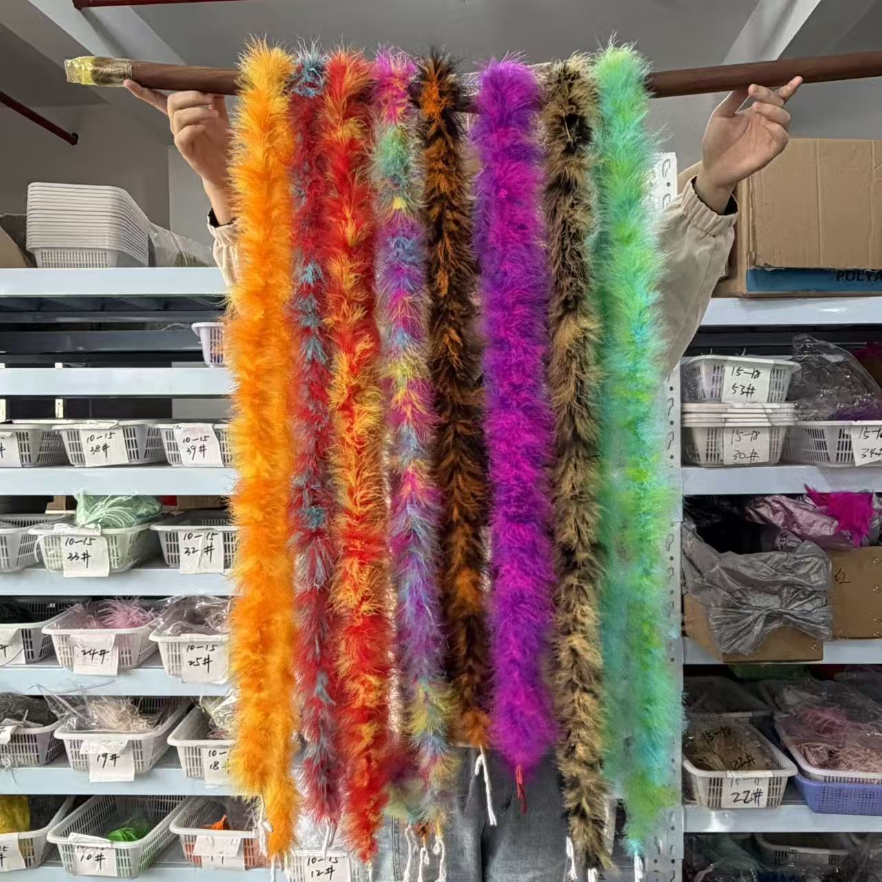 ขนนกมาลาบูหลากสี 2 เมตร ขนไก่ง - Feather Trim Marabou บทวิจารณ์และราคา