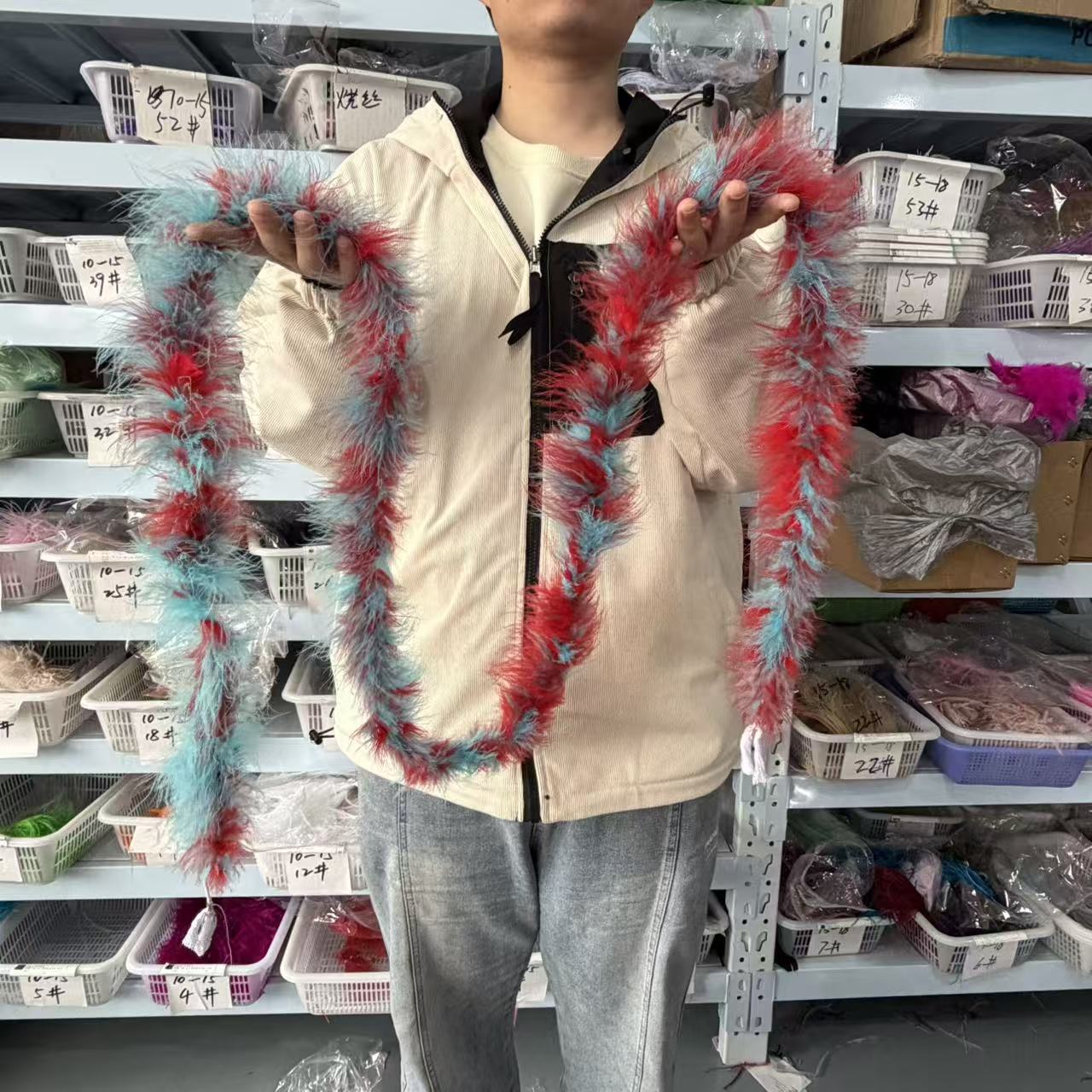 ขนนกมาลาบูหลากสี 2 เมตร ขนไก่ง - Feather Trim Marabou บทวิจารณ์และราคา
