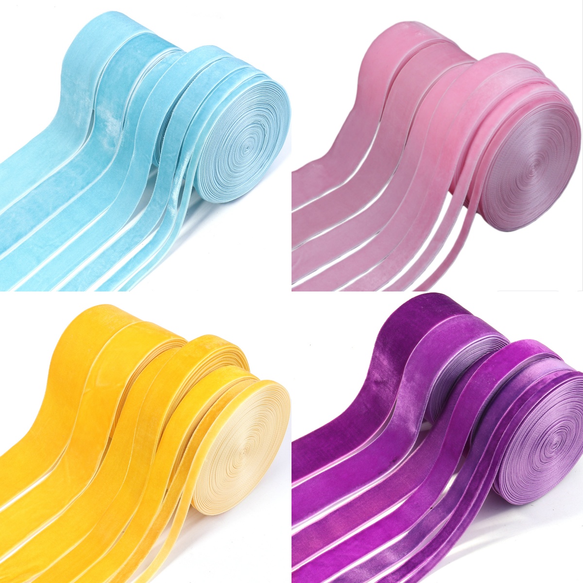 ริบบิ้นกำมะหยี่ 5-10 หลา/ม้วน  - Velvet Ribbon Roll บทวิจารณ์และราคา