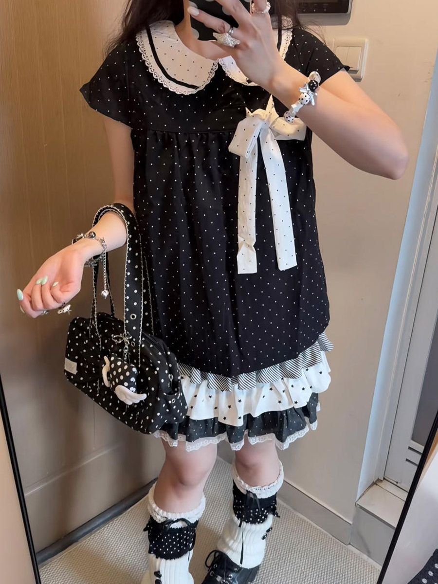 ชุดเซ็ต 2 ชิ้นสไตล์ Y2K คาวาอี - Elastic Lace Trim บทวิจารณ์และราคา