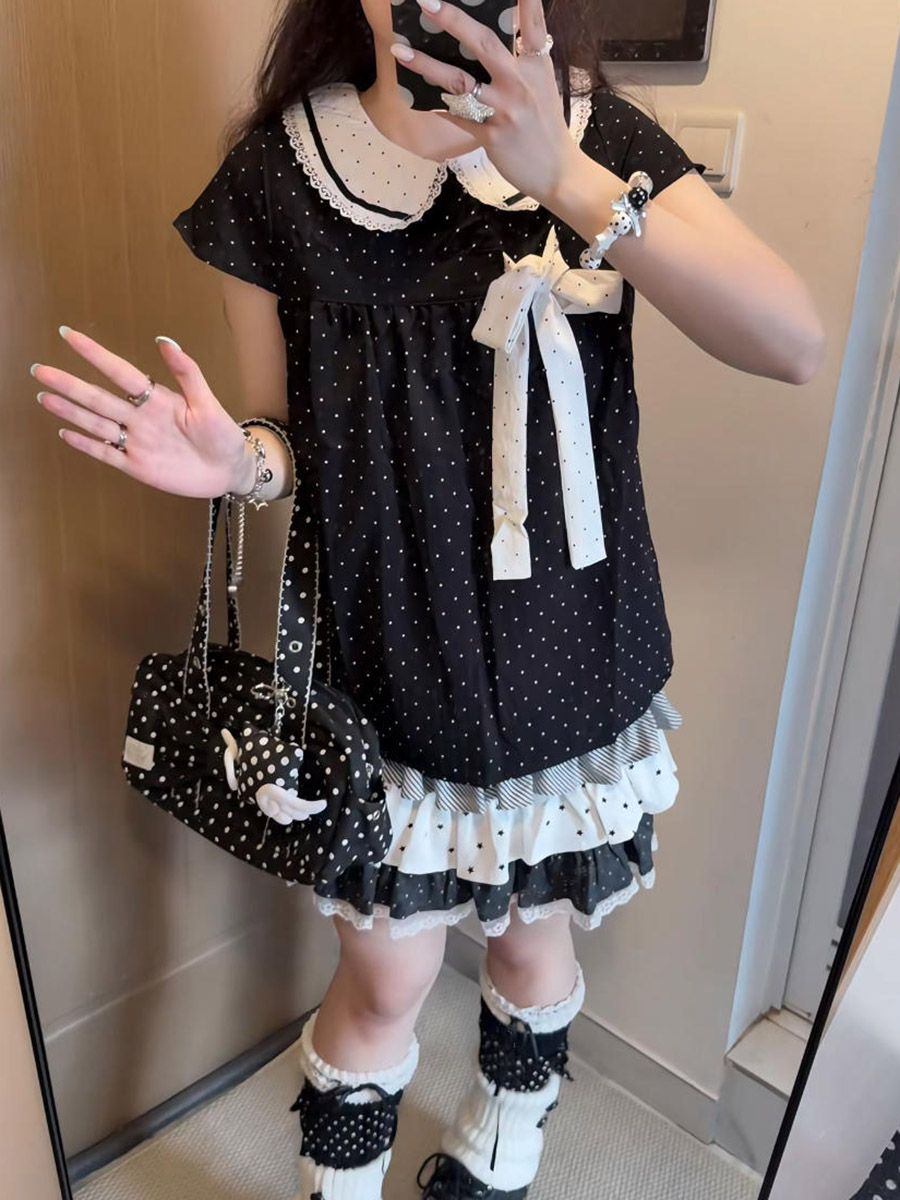 ชุดเซ็ต 2 ชิ้นสไตล์ Y2K คาวาอี - Elastic Lace Trim บทวิจารณ์และราคา