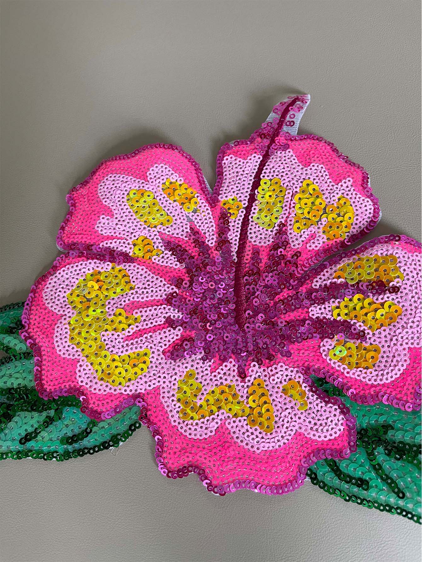 1 ชิ้น 26 ซม.Shining Pink Sequ - Applique Patch Flower บทวิจารณ์และราคา