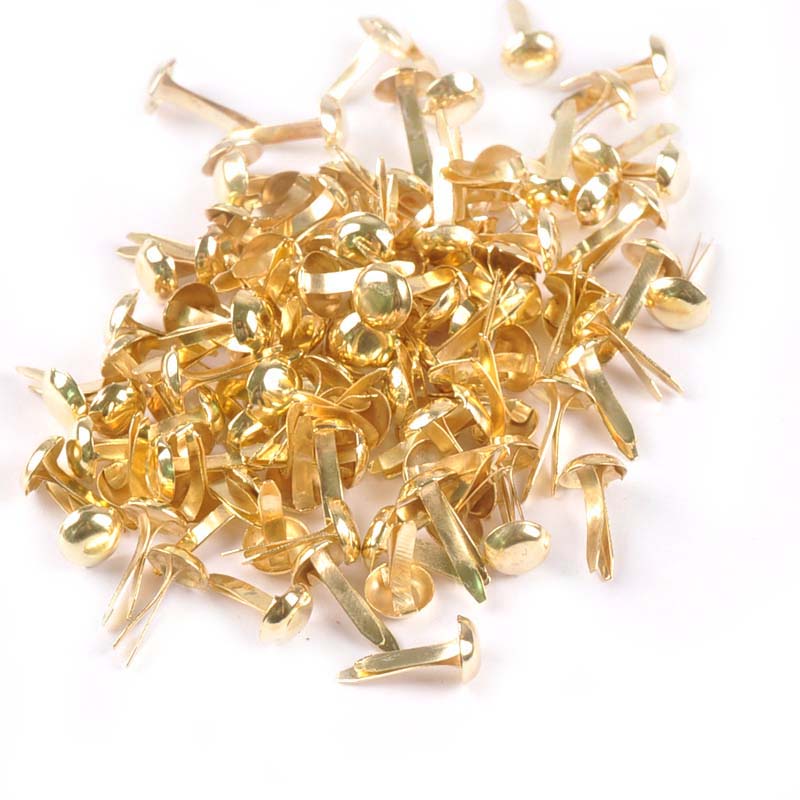 100 ชิ้น หมุดโลหะกลมหลากสีเงิน - Embellishments For Scrapbooking บทวิจารณ์และราคา